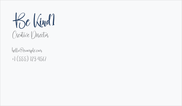 Be Kind1 Business Card