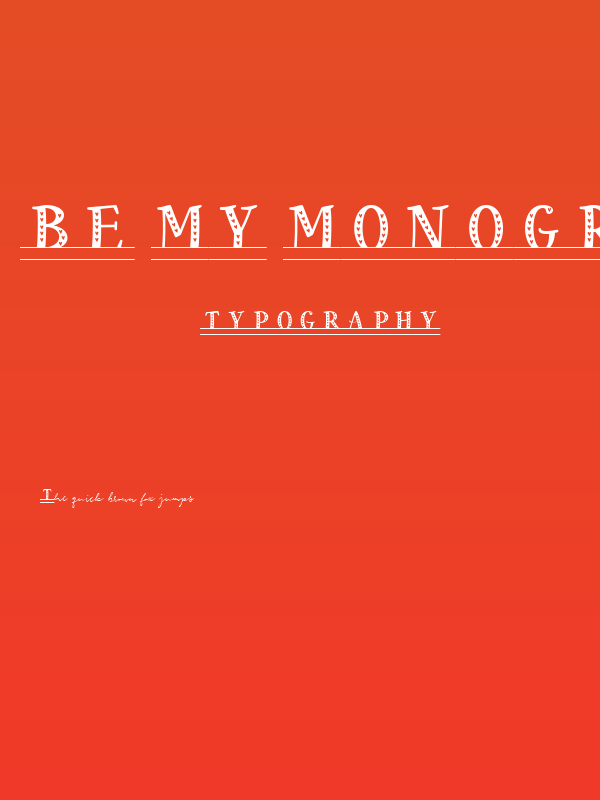 Be My Monogram Poster