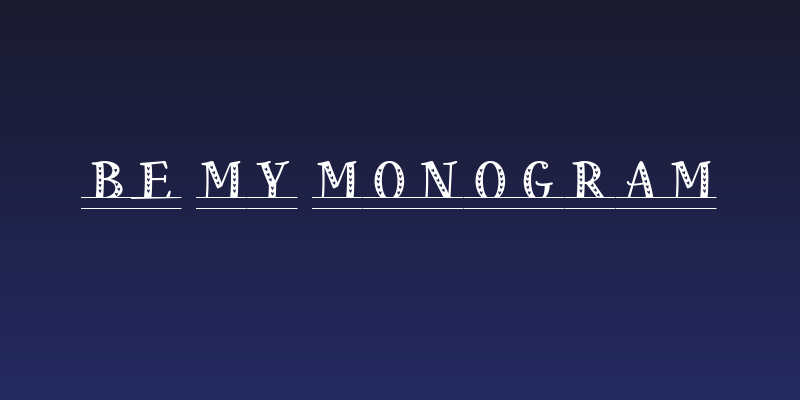 Be My Monogram Social Header