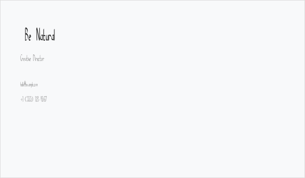  Be Natural Business Card