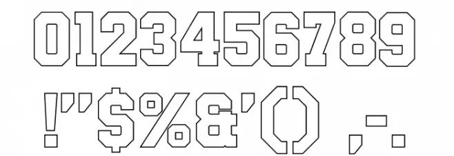 Be True To Your School II Outline Font OTHER CHARS