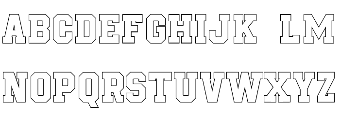 Be True To Your School II Outline Font LOWERCASE