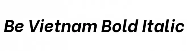 Be Vietnam Bold Italic  Descarca Fonturi Gratis