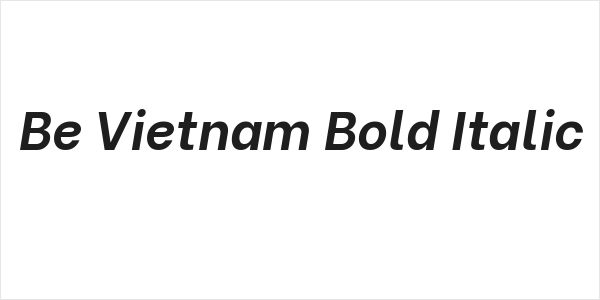 Be Vietnam Bold Italic Logo