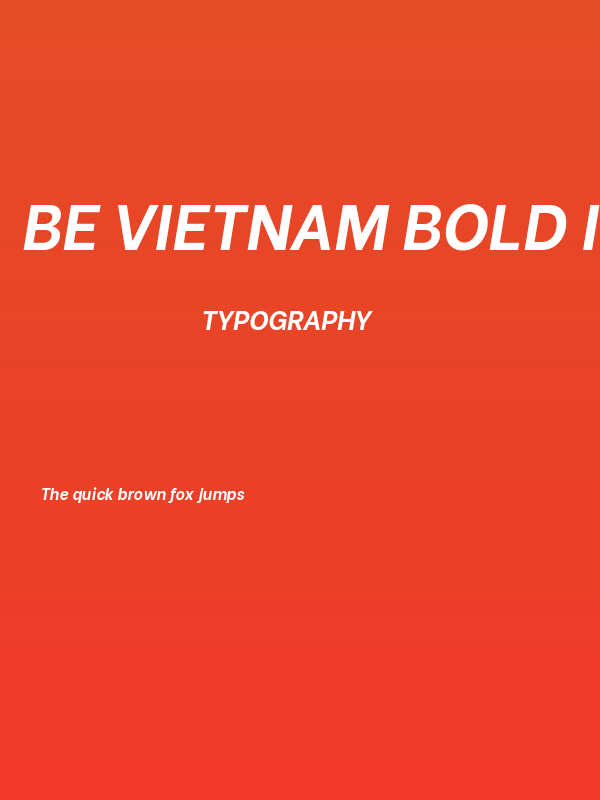Be Vietnam Bold Italic Poster