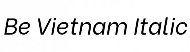 Be Vietnam Italic  Free Fonts Download