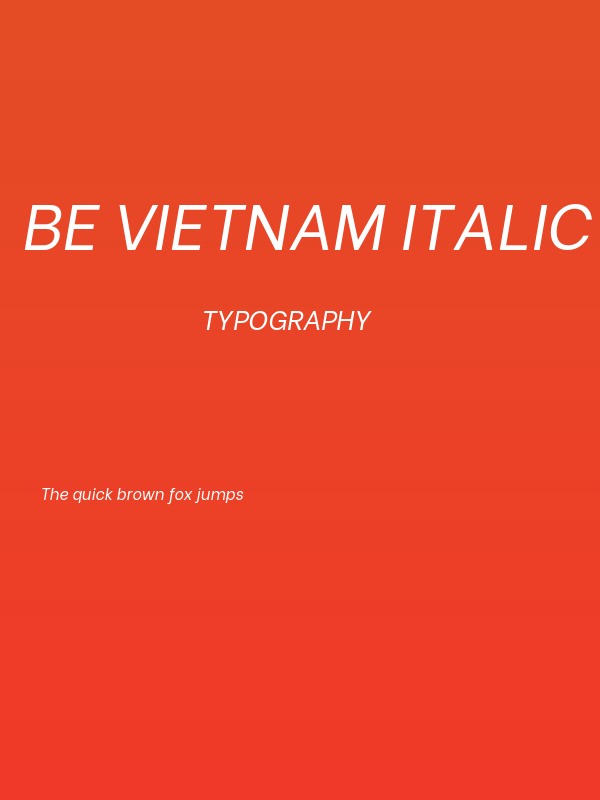 Be Vietnam Italic Poster