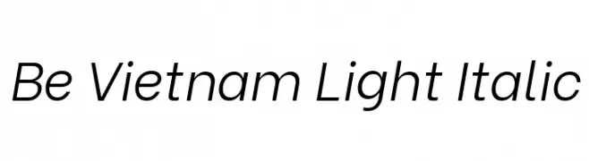 Be Vietnam Light Italic  नि: शुल्क फ़ॉन्ट्स डाउनलोड