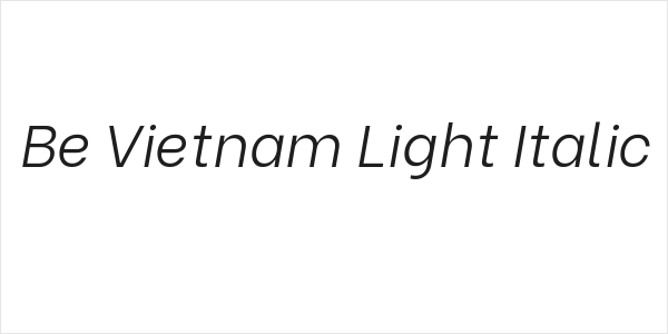 Be Vietnam Light Italic Logo