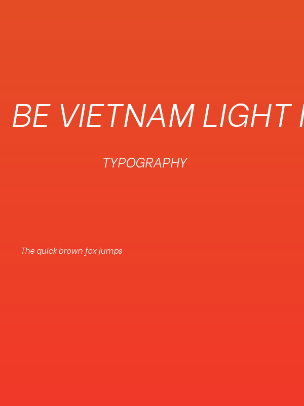 Be Vietnam Light Italic Poster