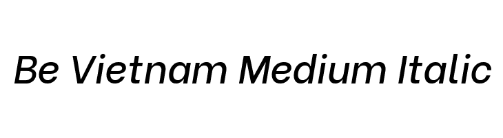Be Vietnam Medium Italic  لخطوط تنزيل