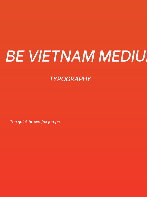 Be Vietnam Medium Italic Poster