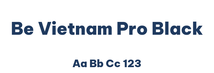 Be Vietnam Pro Black Font Preview