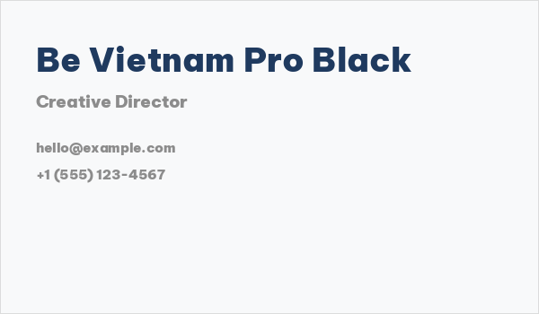 Be Vietnam Pro Black Business Card