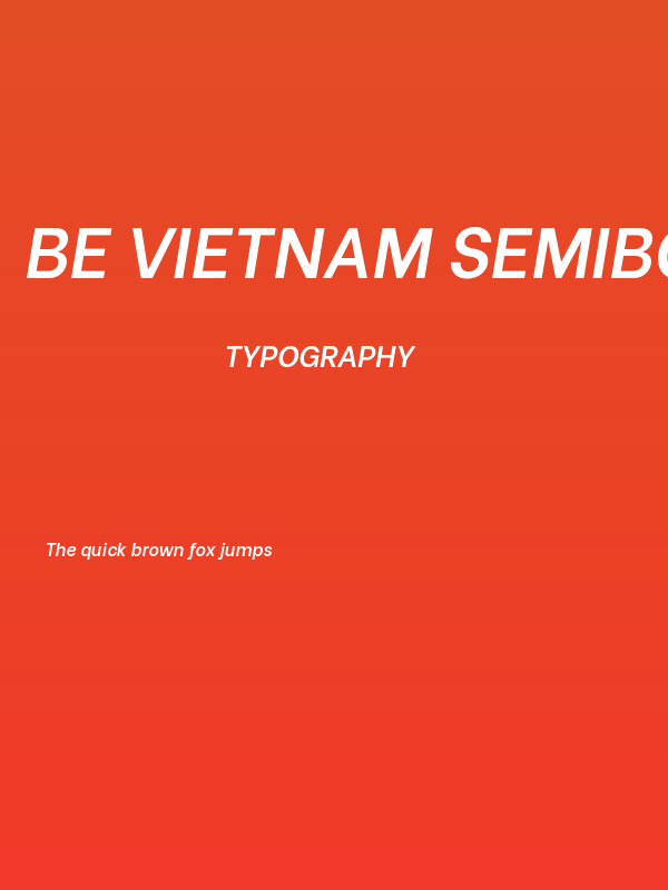 Be Vietnam SemiBold Italic Poster