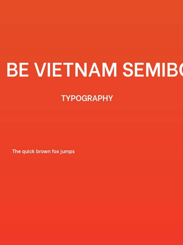 Be Vietnam SemiBold Poster
