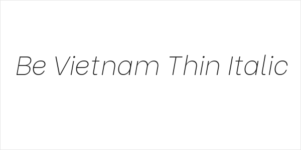 Be Vietnam Thin Italic Logo