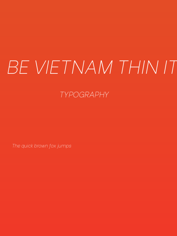 Be Vietnam Thin Italic Poster