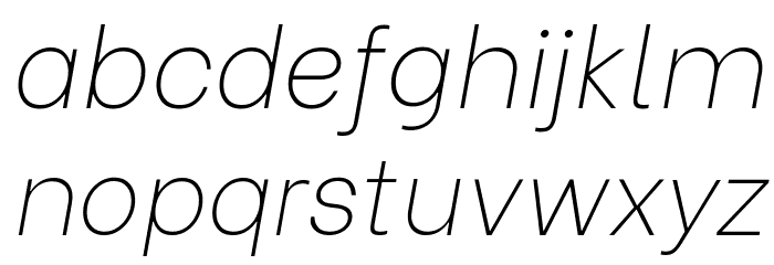 Be Vietnam Thin Italic Font LOWERCASE