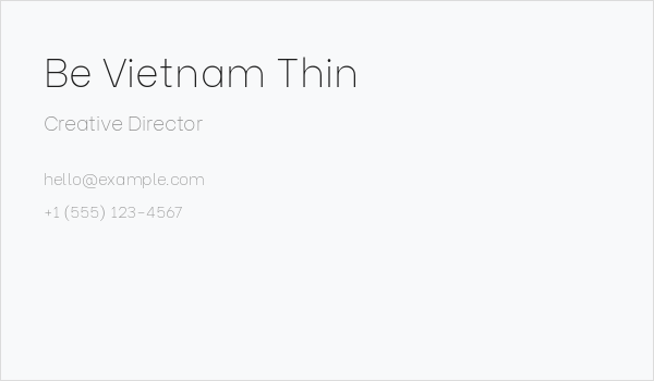 Be Vietnam Thin Business Card