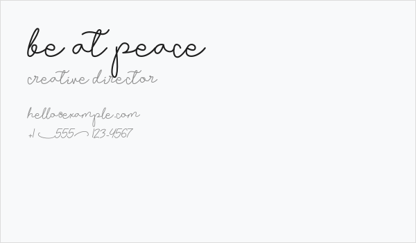 Be at peace Business Card