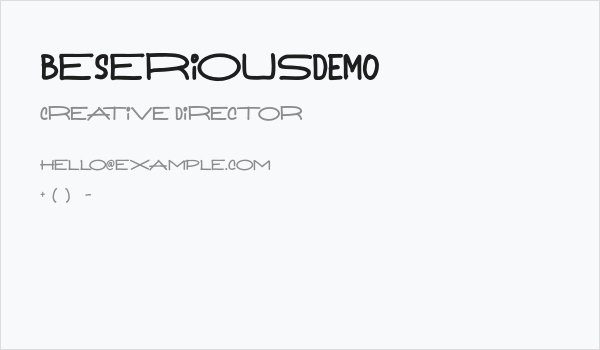 BeSeriousDEMO Business Card