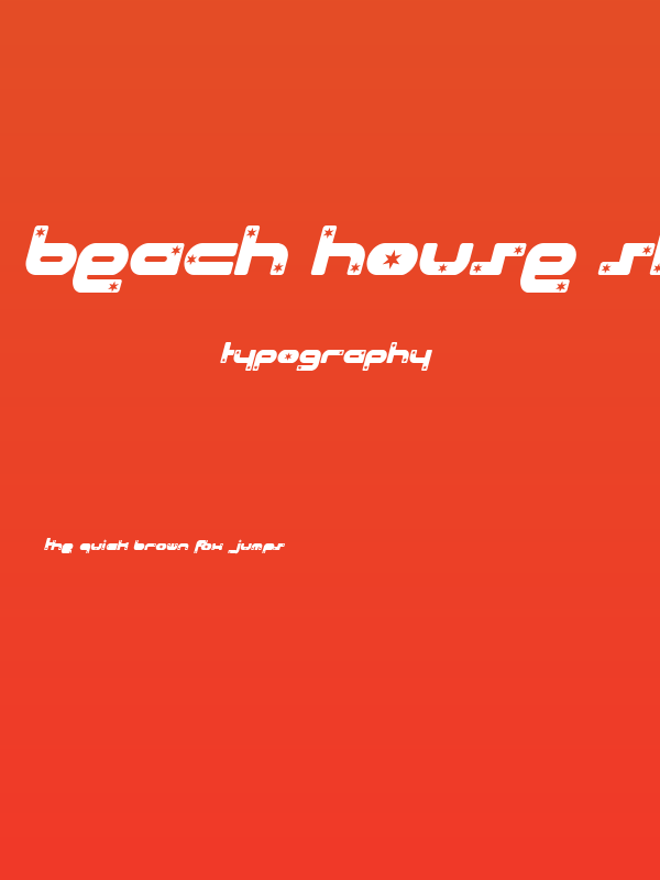 Beach House Stars Italic Poster