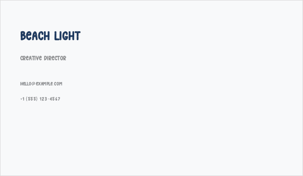 Beach Light Business Card