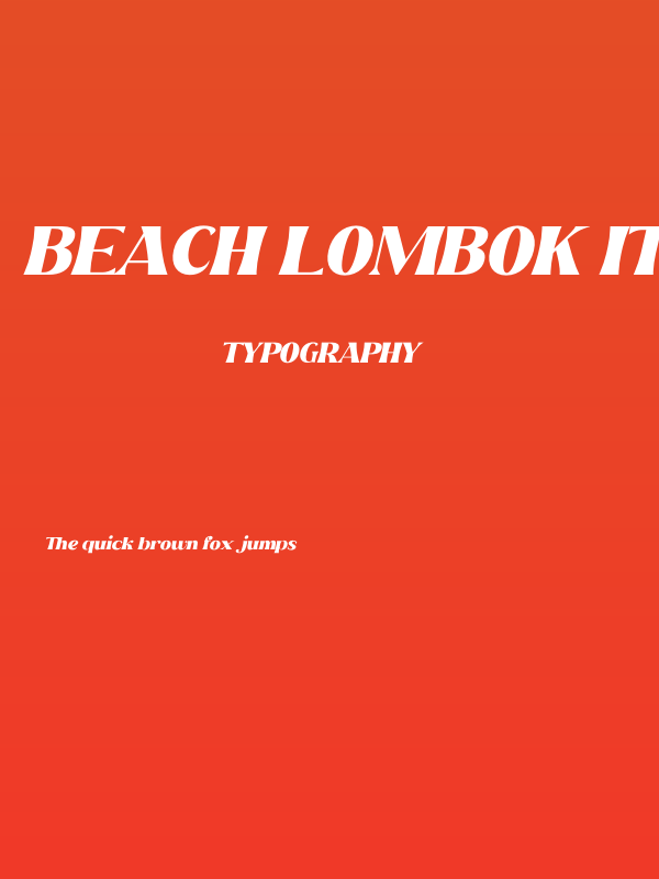 Beach Lombok Italic Poster