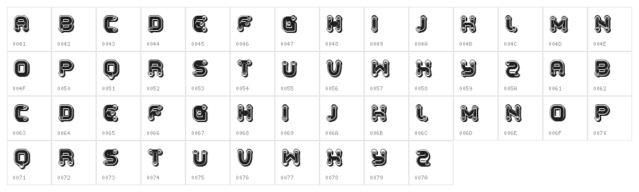 Beach Rocks Regular Character Map