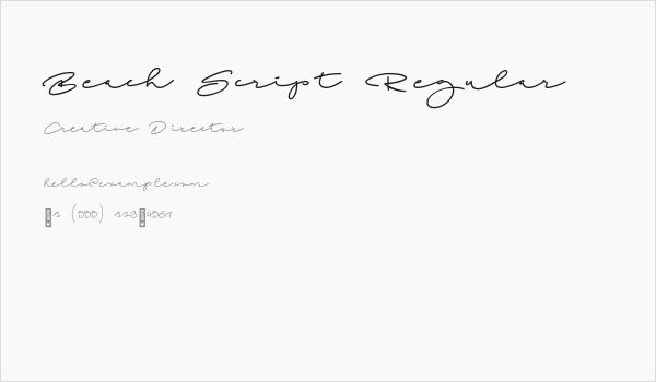 Beach Script Regular Business Card