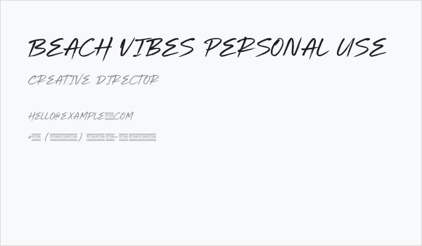 Beach Vibes Personal Use Business Card