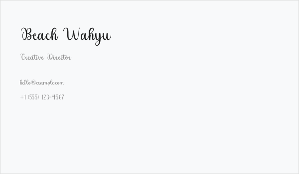 Beach Wahyu Business Card