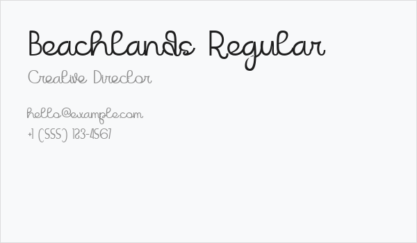 Beachlands Regular Business Card