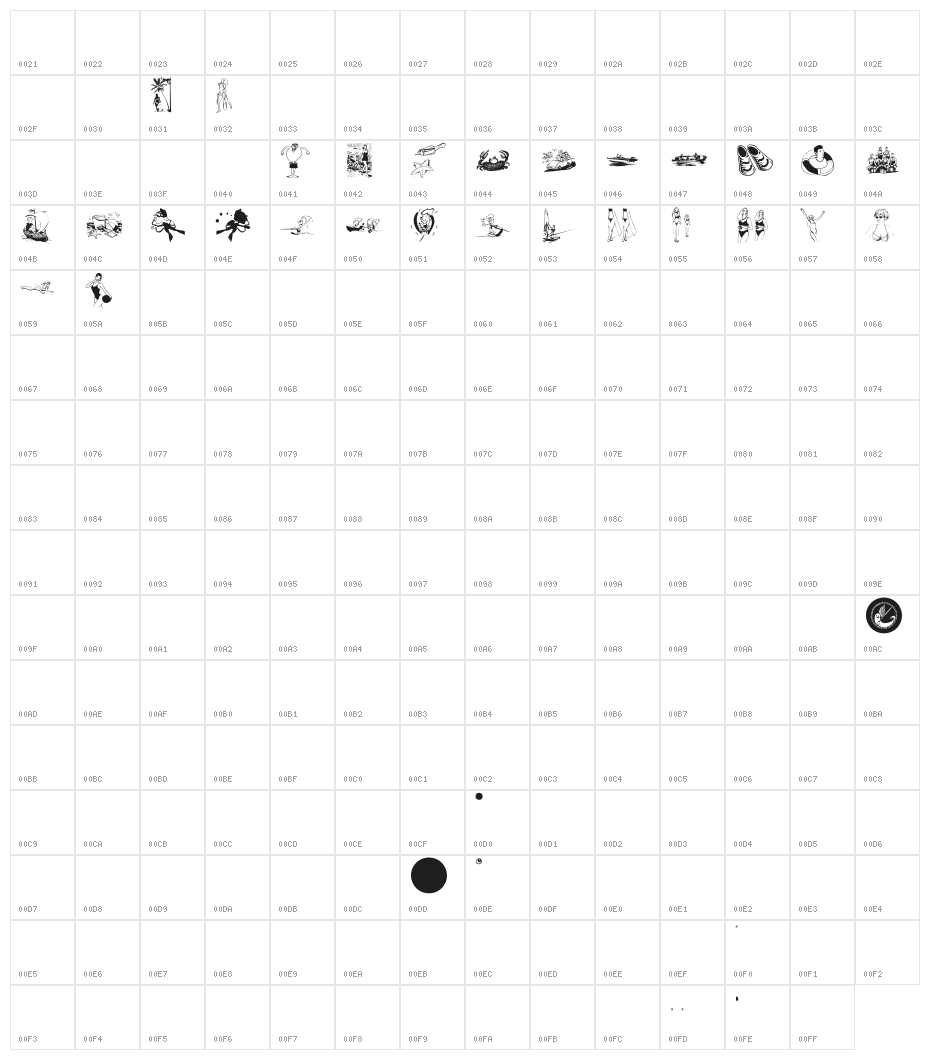 BeachnWater Character Map