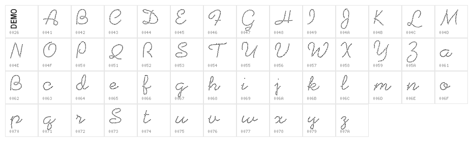 BeadworkDemo Character Map