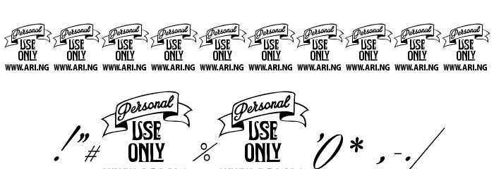 Beaked Tyrant Personal Use Font OTHER CHARS