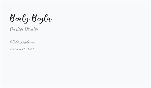Bealy Beyla Business Card