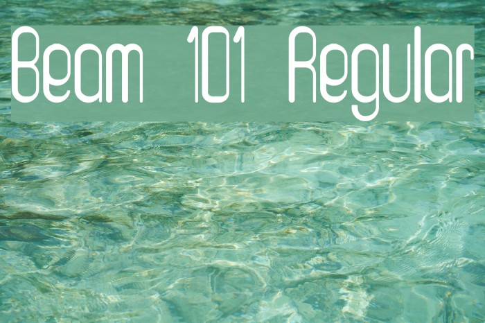Beam 101 Regular Font examples