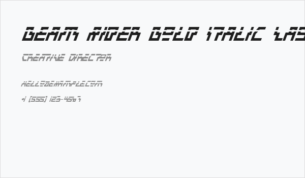 Beam Rider Bold Italic Laser Business Card