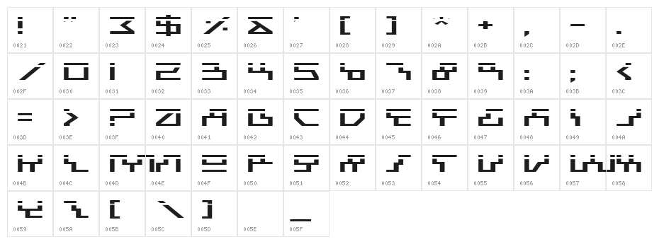 Beam Rider Expanded Laser Character Map