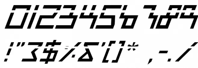 Beam Rider Italic Laser Font OTHER CHARS