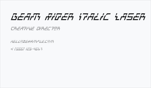 Beam Rider Italic Laser Business Card