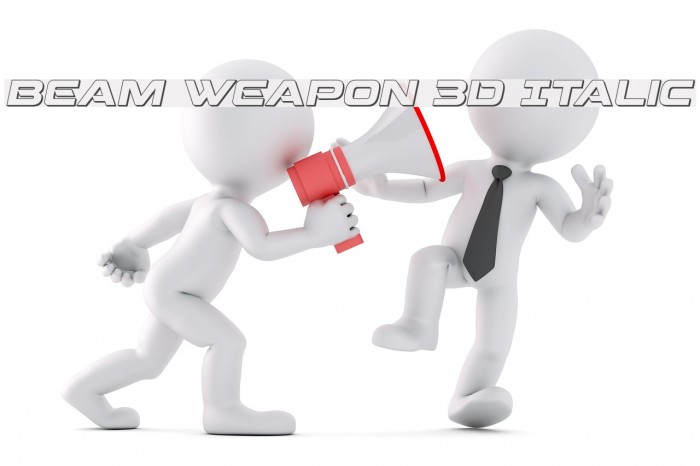 Beam Weapon 3D Italic Font examples