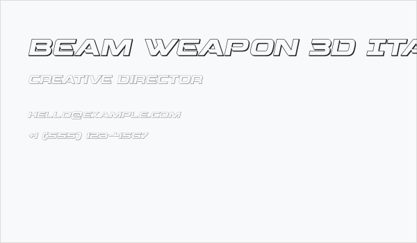 Beam Weapon 3D Italic Business Card