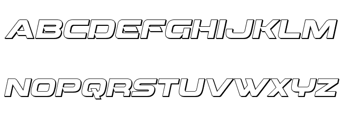 Beam Weapon 3D Italic Font LOWERCASE