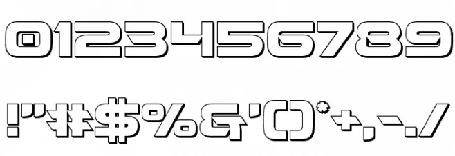 Beam Weapon 3D フォント その他の文字