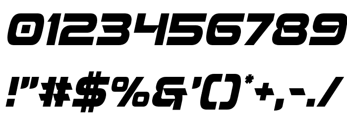 Beam Weapon Condensed Italic Font OTHER CHARS