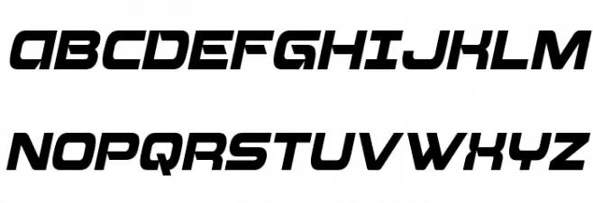 Beam Weapon Condensed Italic Шрифта ВЕРХНИЙ