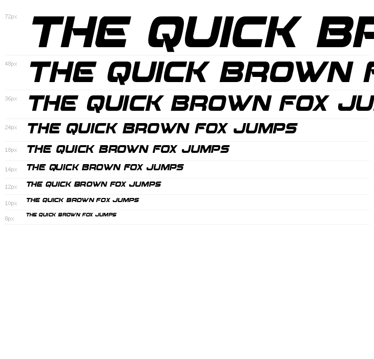 Beam Weapon Condensed Italic Waterfall